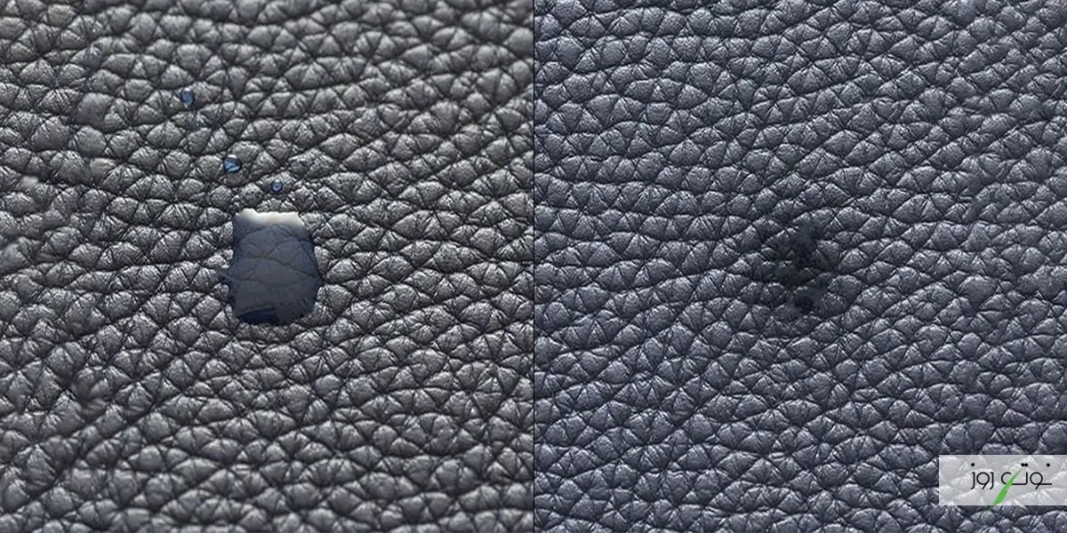 13 روش کاربردی برای تشخیص طبیعی و اصل بودن چرم 2 تست آب برای تشخیص طبیعی بودن چرم