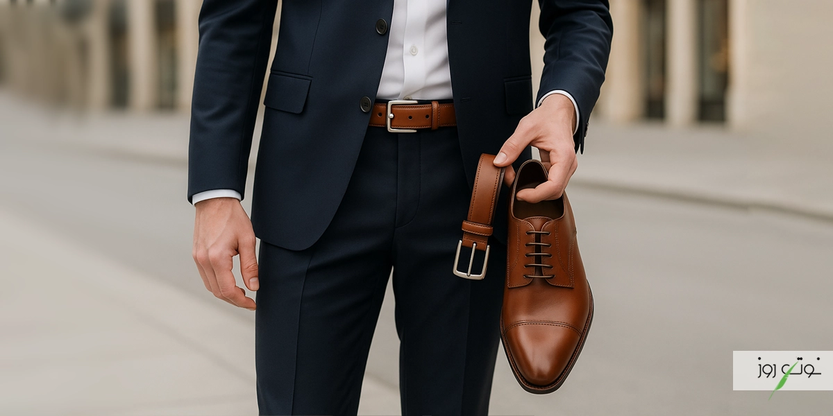 راهنمای خرید کمربند چرمی | انتخاب سایز مناسب و ست کردن با استایل ها 6 نحوه ست کردن کمربند چرم
